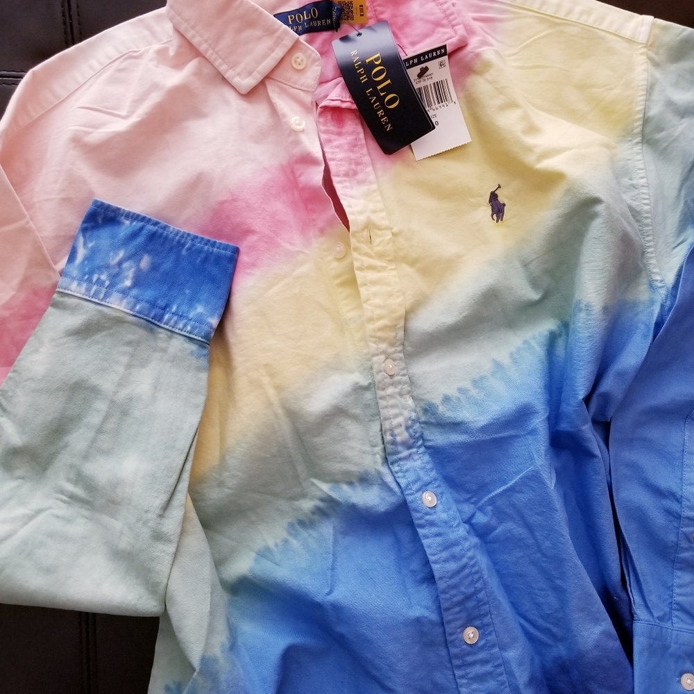 ❗Polo Ralph Lauren Tie Dye Button Down Top Small❗